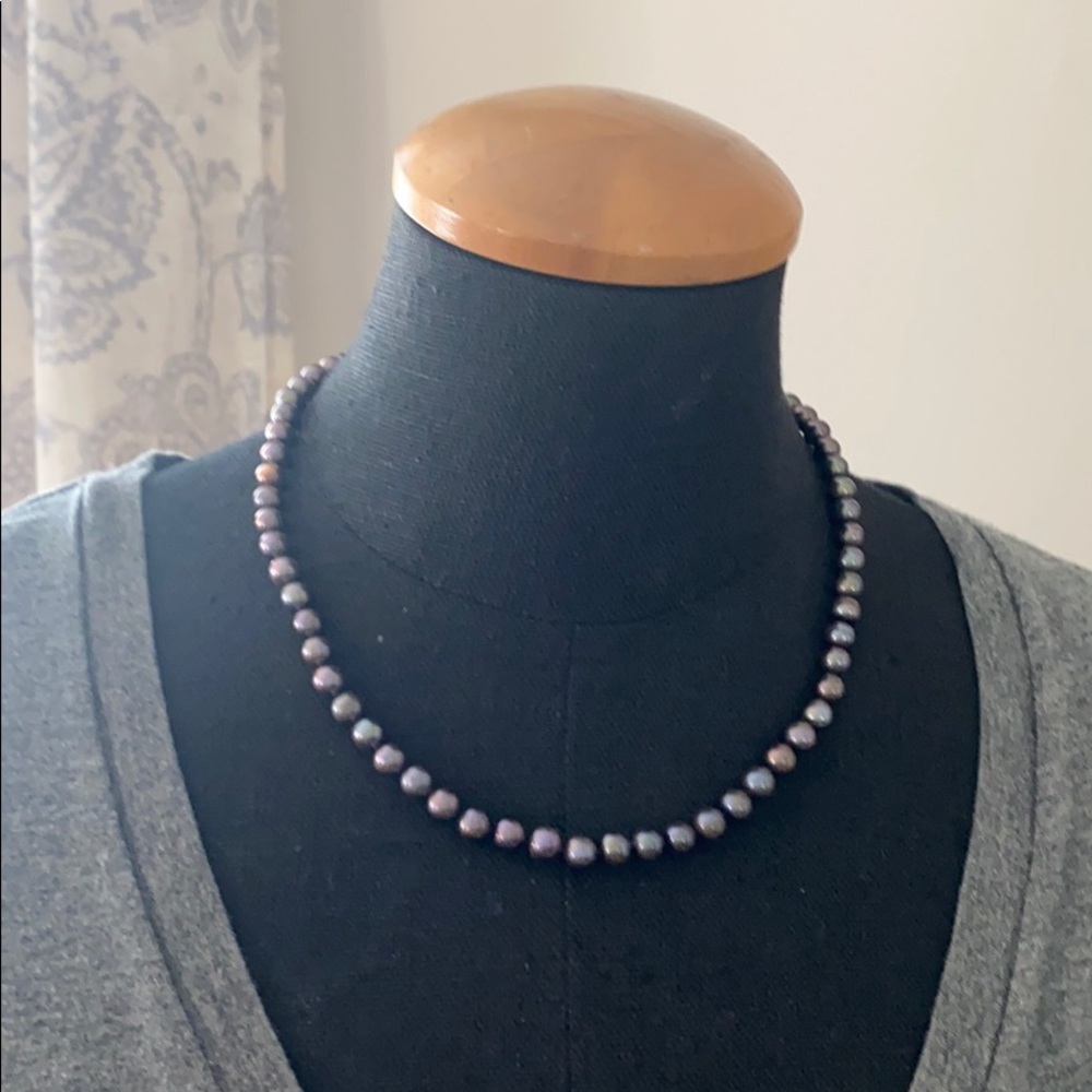 Gray pearl necklace
